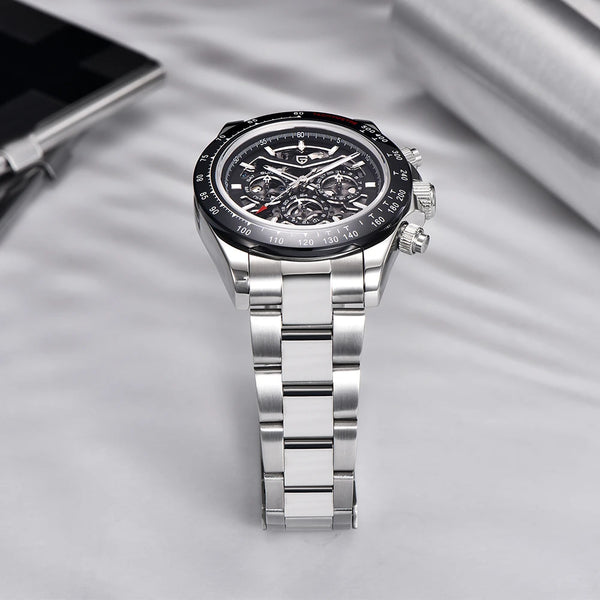 Top trends New PAGANI DESIGN 40MM Fashion Rainbow Bezel Men Mechanical Wristwatch Stainless Steel 10Bar Waterproof Watch for Men