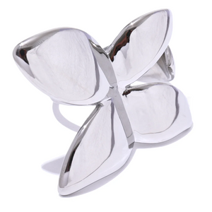 Yhpup Exquisite Stainless Steel Butterfly Ring Waterproof 18K PVD Plated Metal Fashion Finger Jewelry бижутерия для женщин