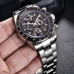 Top trends New PAGANI DESIGN 40MM Fashion Rainbow Bezel Men Mechanical Wristwatch Stainless Steel 10Bar Waterproof Watch for Men