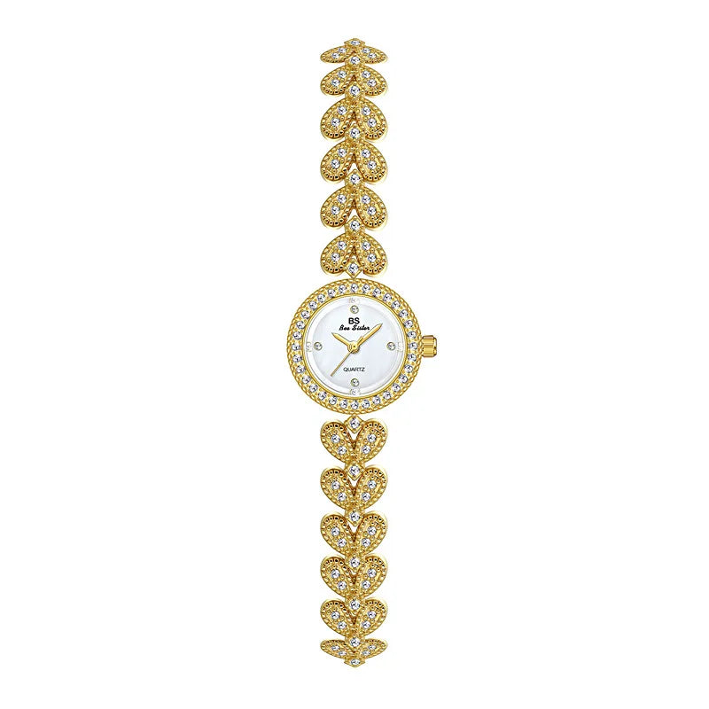 Watches For Women Luxury Vintage Elegant golden Bracelet Ladies Watch Gold rhinestones Quartz Wristwatches Gifts For Women Reloj