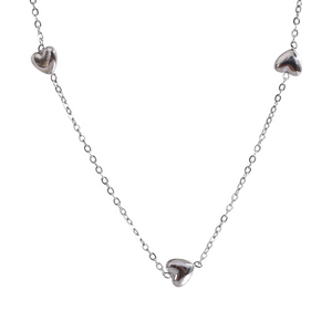 Yhpup Very Thin Stainless Steel Heart Chain Chic Necklace 18K PVD Plated Korean Exquisite Jewelry Gift бижутерия для женщин