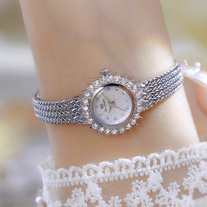 Watches For Women Luxury Brand Sunflower Diamond Dial Quartz Watch Fashion Elegant Waterproof Women's Wristwatch Alloy Bracelet