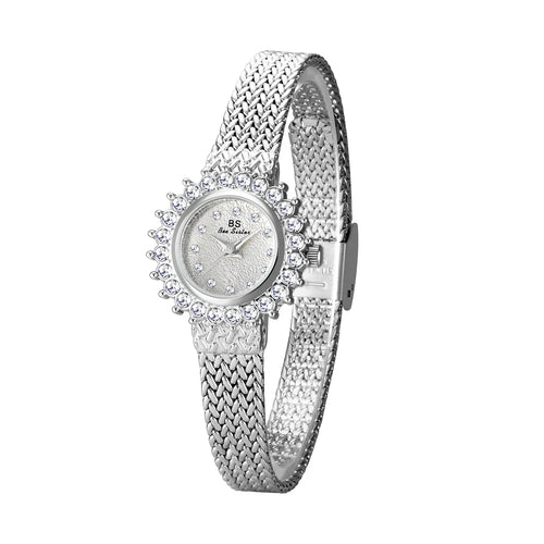 Watches For Women Luxury Brand Sunflower Diamond Dial Quartz Watch Fashion Elegant Waterproof Women's Wristwatch Alloy Bracelet