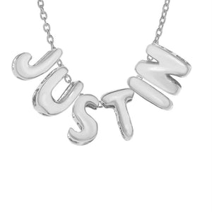 Bubbella – 3D-namnhalsband i 14K guld/silver
