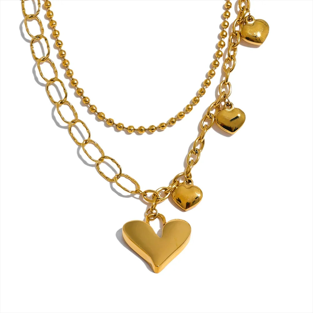 Golden Heart Layers - 18K Guldplätering