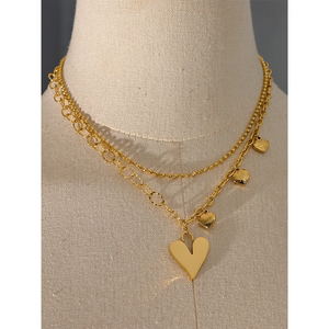 Golden Heart Layers - 18K Guldplätering