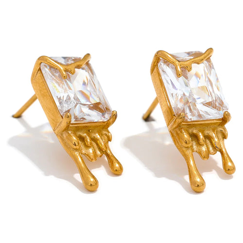 Lustre – droppformade cubic zirconia örhängen